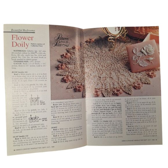 Annies Crochet Newsletter 1990 No 47 Doll Dress Crafting Hat Doily Afghan Top - Picture 4 of 12